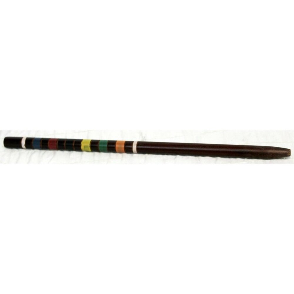 Franklin Sports Croquet Stake Dark Brown Wooden Game Multi colored Striped